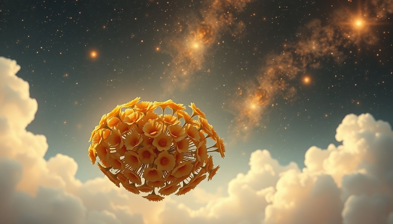 Dromen over goudsbloemen in winter symboliseren hoop en veerkracht.