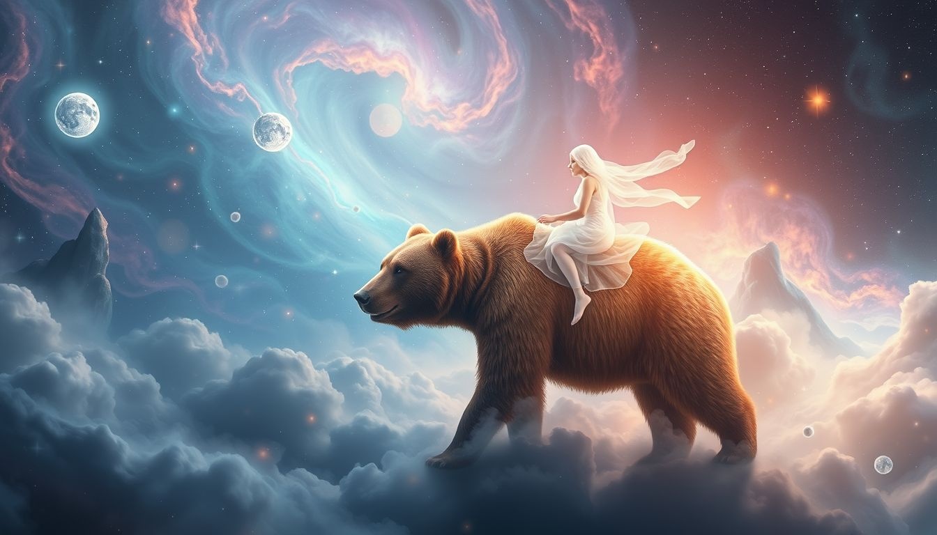 Dromen over berijden van een grizzlybeer symboliseert moed en controle.