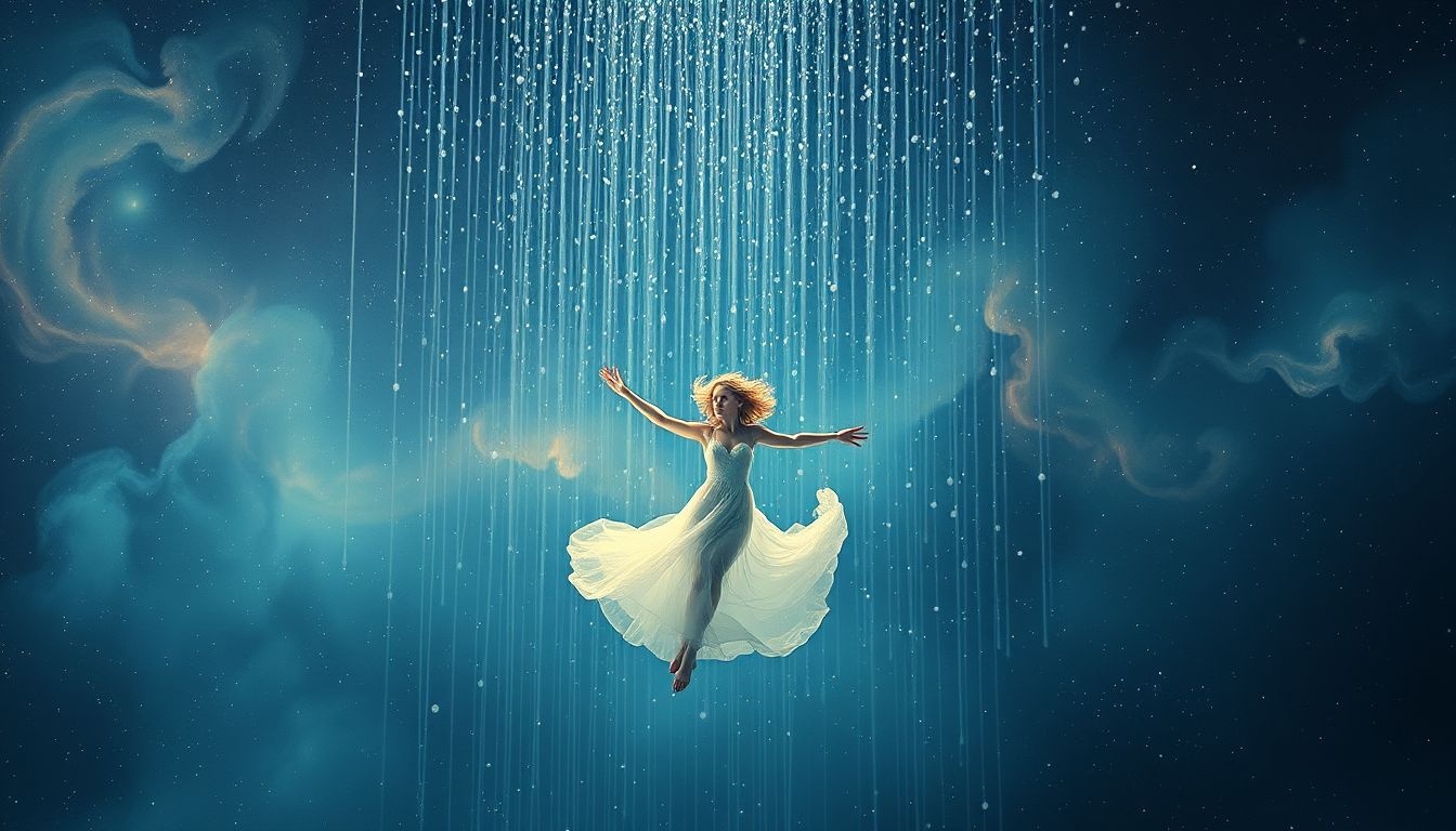 Dromen over dansen in de regen symboliseert vrijheid en loslaten.