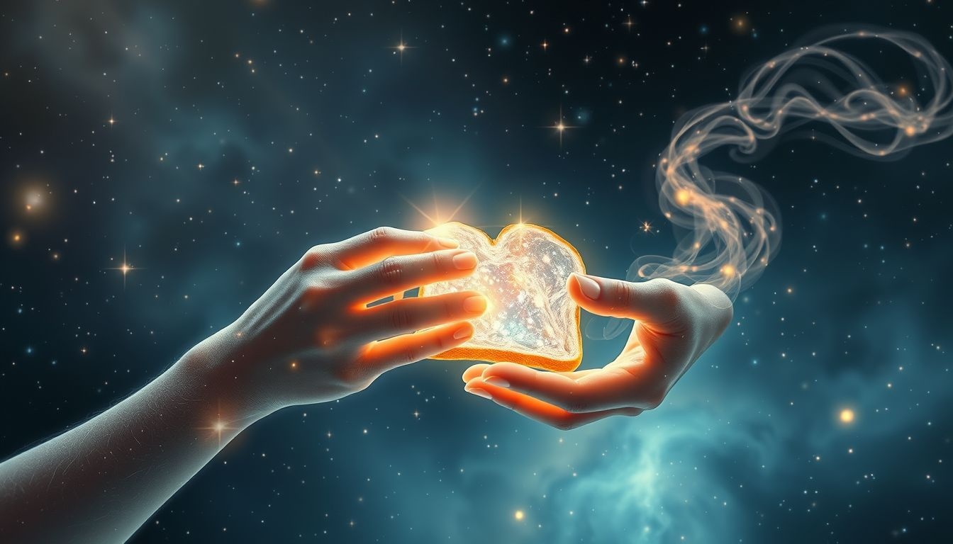 Dromen over het delen van een boterham symboliseert verbondenheid en vertrouwen.