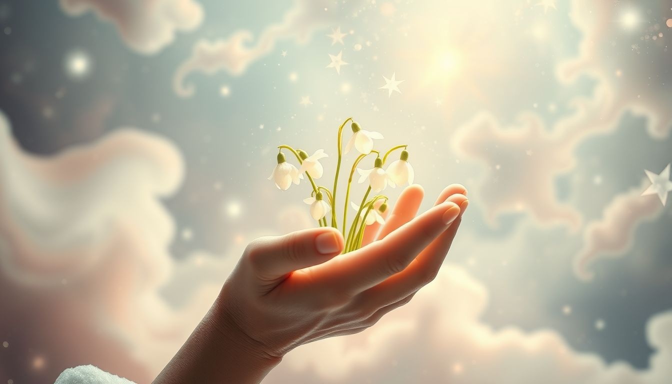 Dromen over sneeuwklokjes symboliseren hoop en nieuw begin.