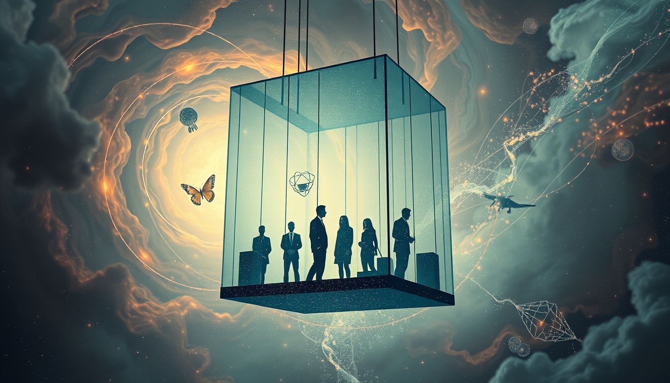 Vastzitten in een lift symboliseert gevoel van machteloosheid op werk.