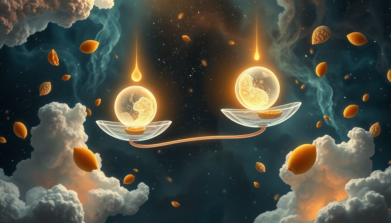 Dromen over voedsel wegen symboliseren balans in gezondheid en voeding.