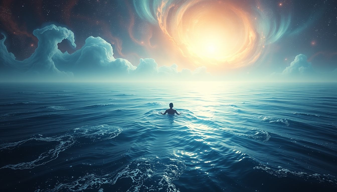 Zwemmen in een oceaan symboliseert vrijheid en emotionele diepgang.
