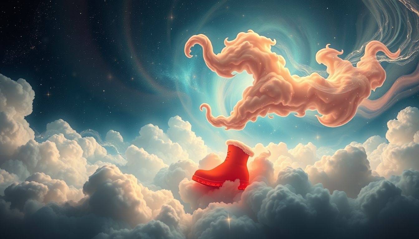 Rode laarzen symboliseren passie en zelfvertrouwen in dromen.