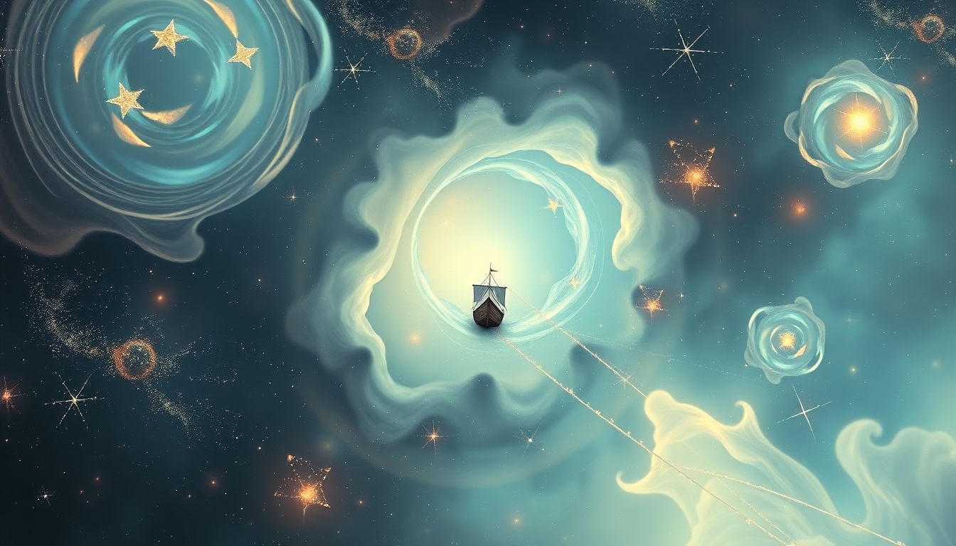 Alleen varen in een reddingsboot symboliseert zelfredzaamheid en onzekerheid.