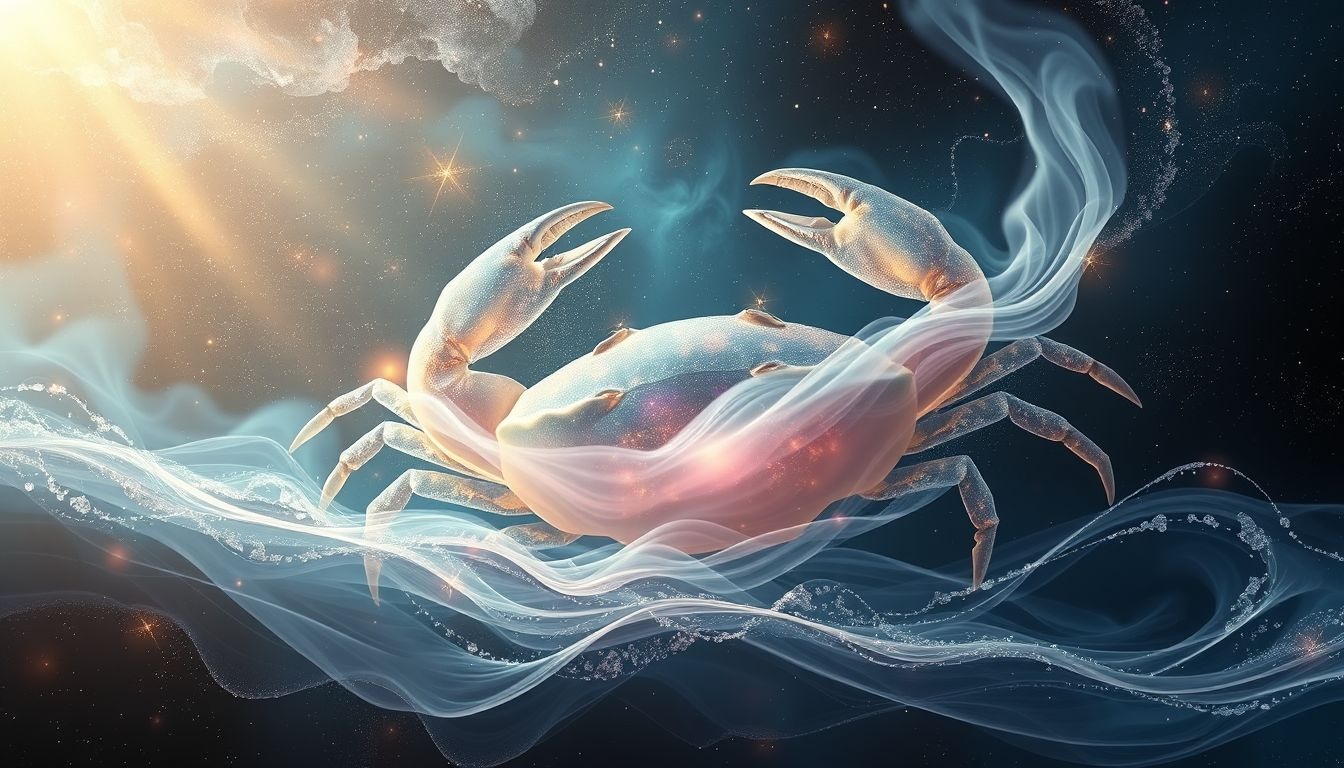 Dromen over een krab in water symboliseert emotionele bescherming en intuïtie.