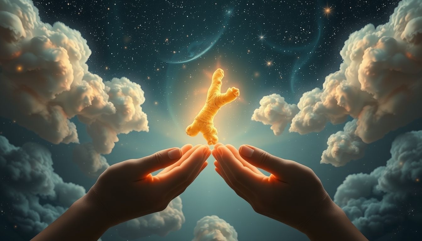 Dromen over gember geven symboliseert het delen van helende energie.