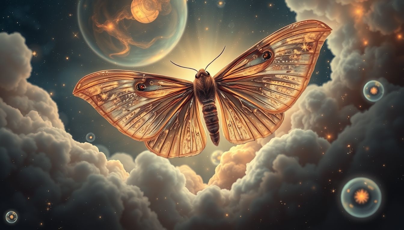 Een grote mot symboliseert vaak transformatie en innerlijke groei.