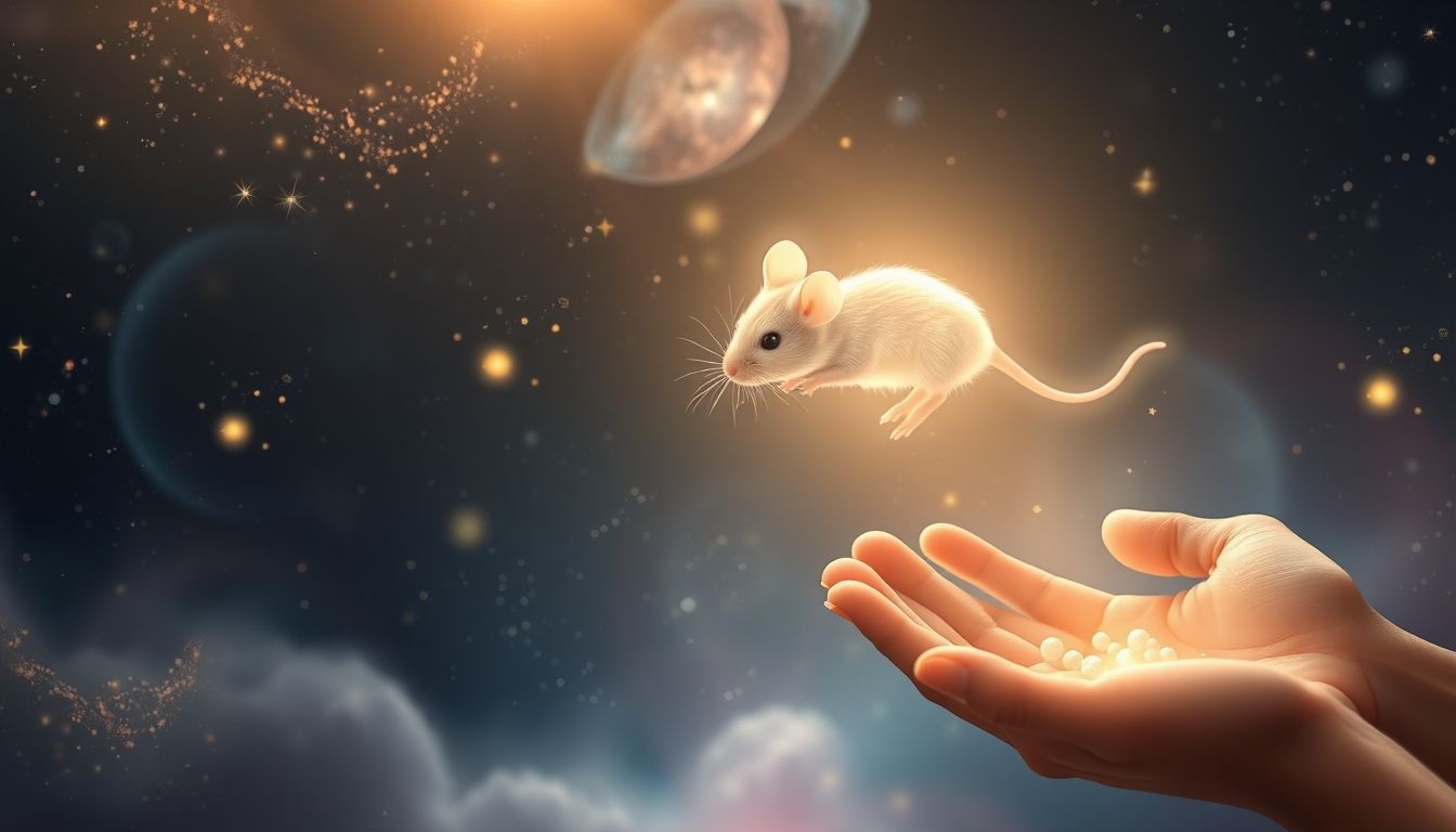 Een muis voeren symboliseert zorg en aandacht voor kleine problemen.