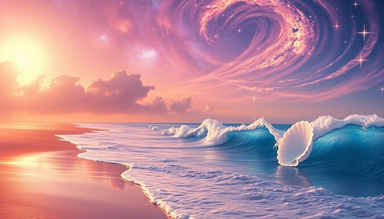 Een zeekust bij zonsondergang symboliseert rust en nieuwe kansen.