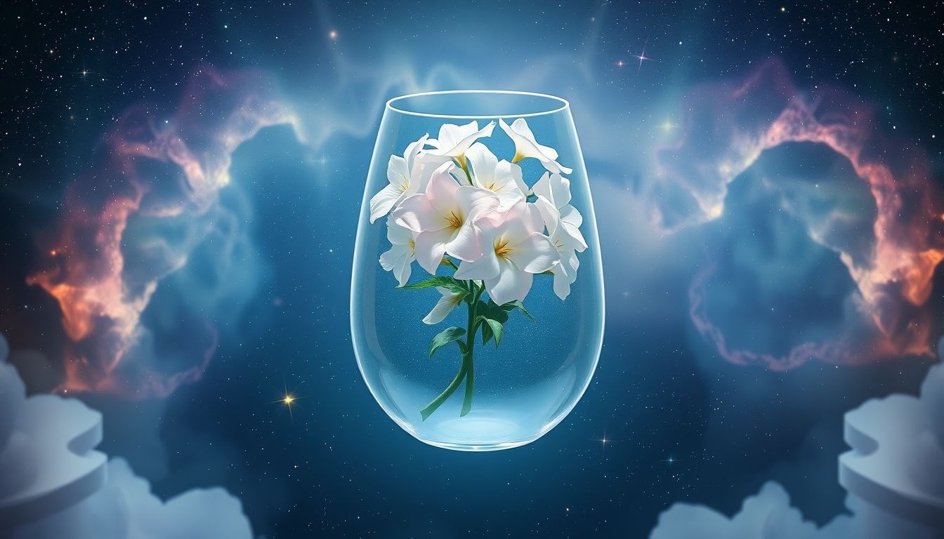 Lobelia in een vaas symboliseert gekoesterde herinneringen en hoop.