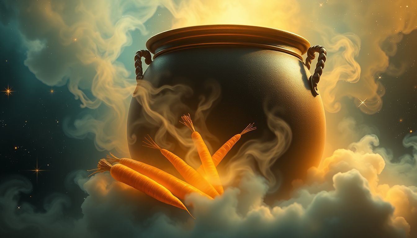 Het koken van gele wortels symboliseert groei en transformatie in dromen.