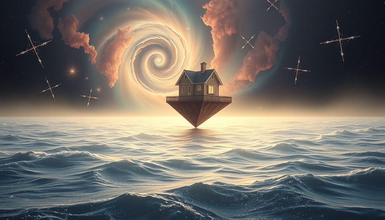 Een hoekhuis met zeezicht symboliseert nieuwe levensmogelijkheden en vrijheid.