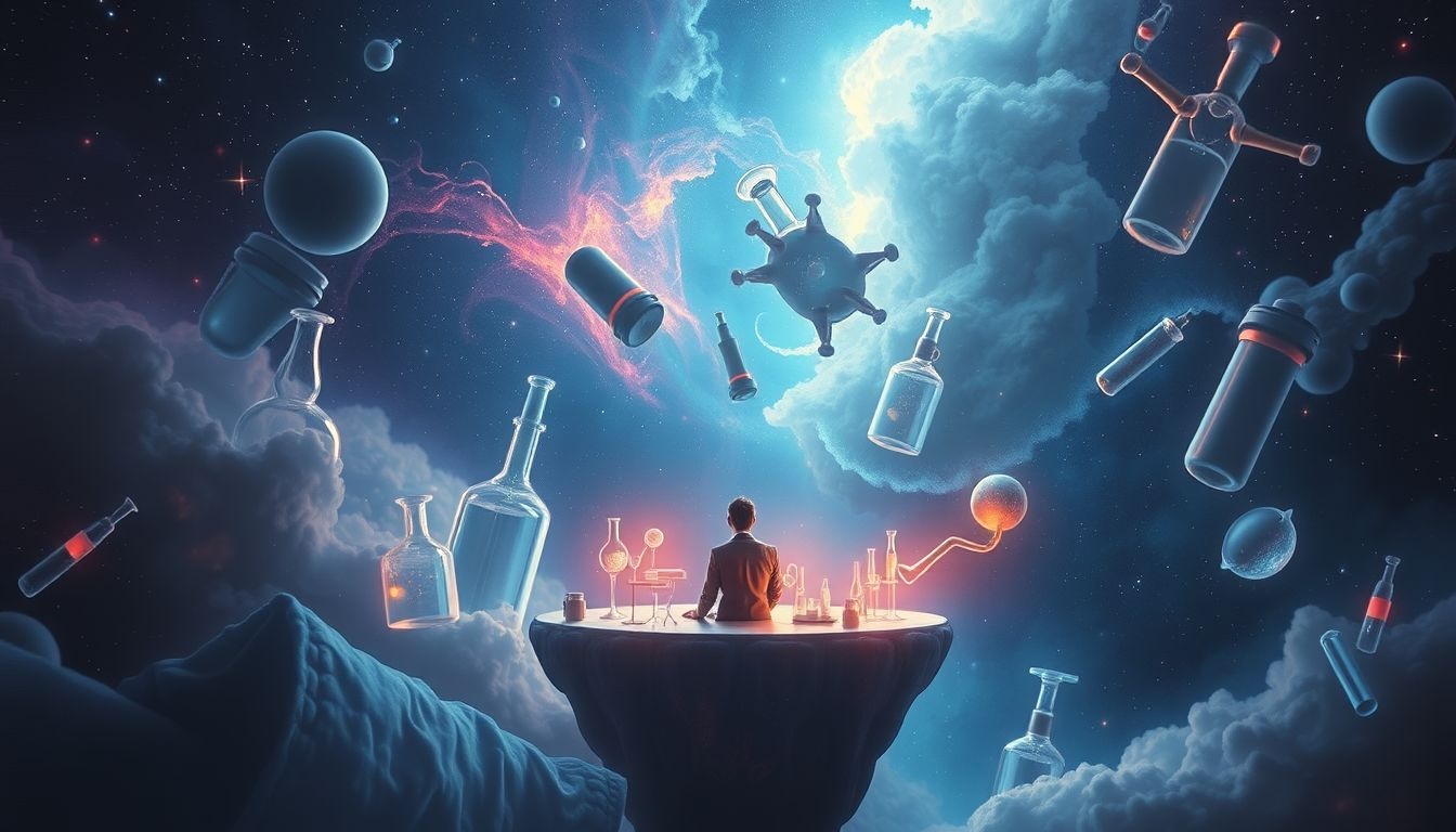 Een geleerde in een laboratorium symboliseert intellectuele groei en ontdekking.