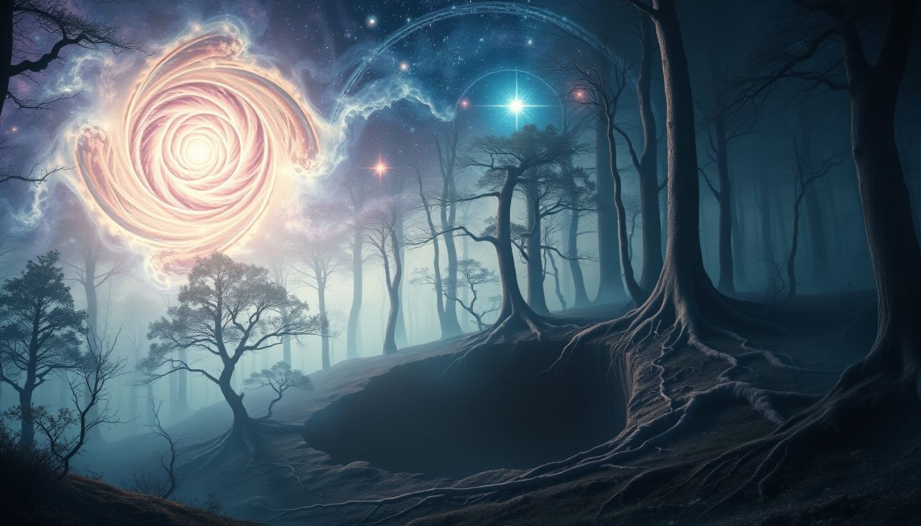 Dromen over een valkuil in een bos symboliseren verborgen gevaren dichtbij.