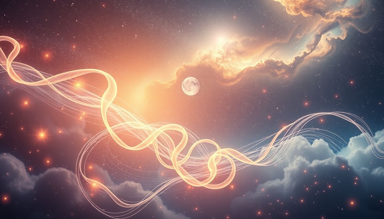 Bloemmeeldraden die veranderen symboliseren innerlijke transformatie en groei.