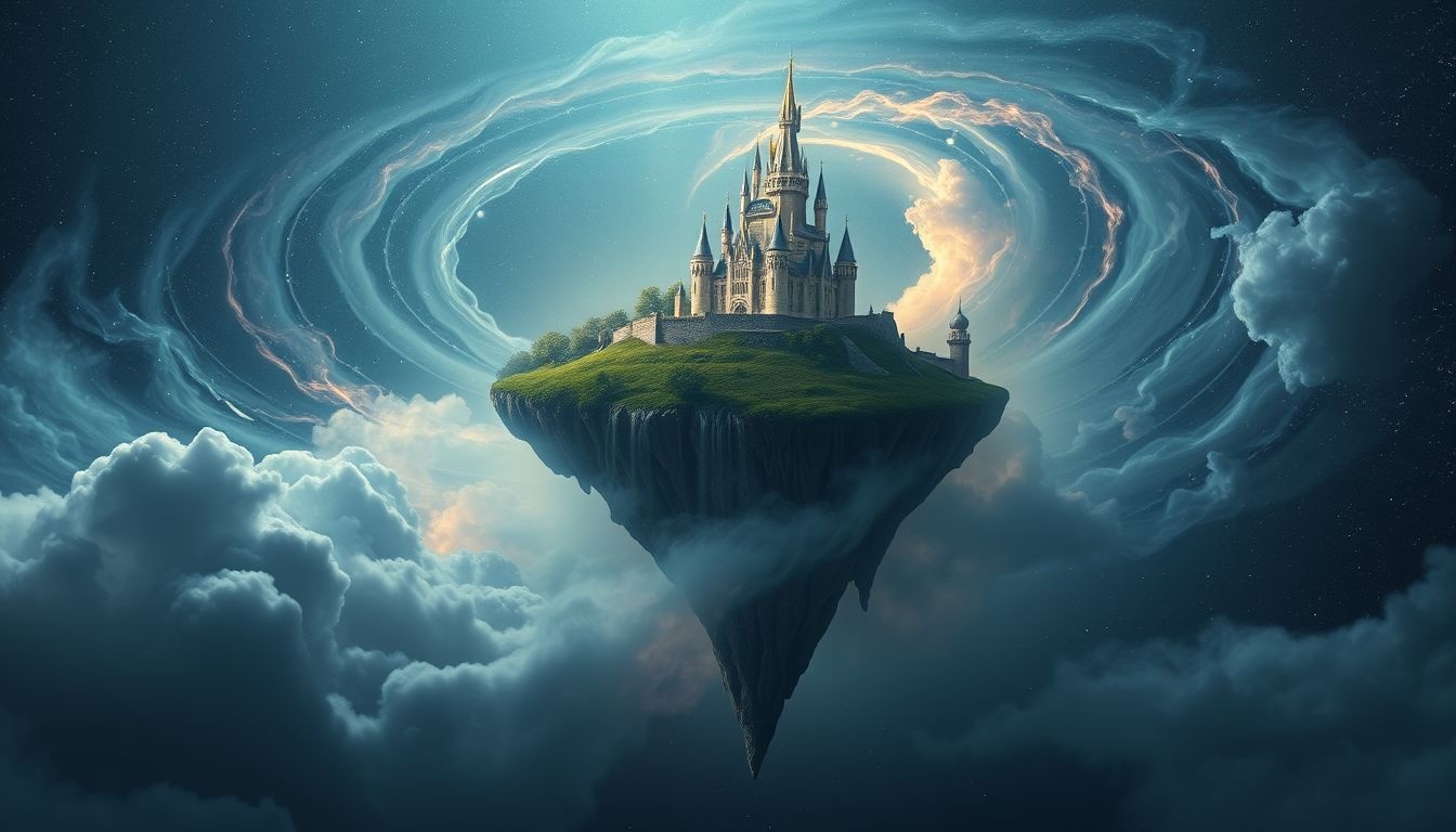 Een eiland met kasteel symboliseert innerlijke kracht en bescherming.