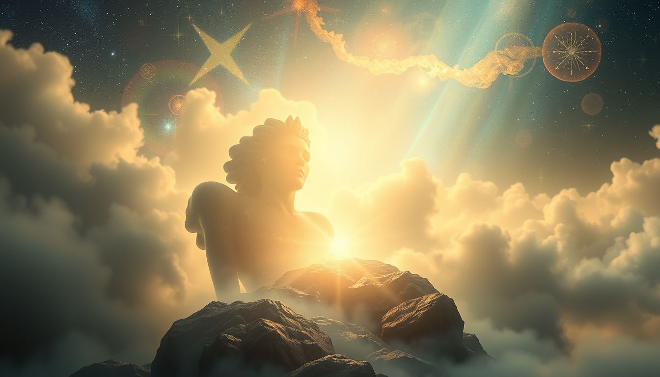 Een spirituele gids in dromen symboliseert innerlijke wijsheid en begeleiding.