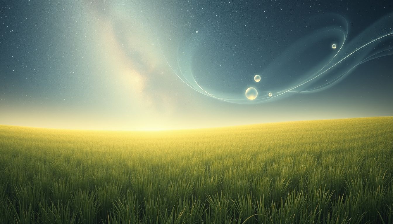 Een leeg grasveld symboliseert vaak innerlijke eenzaamheid en verlies.