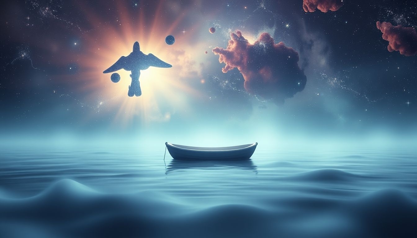 Een lege reddingsboot symboliseert gemiste kansen en onzekerheid.