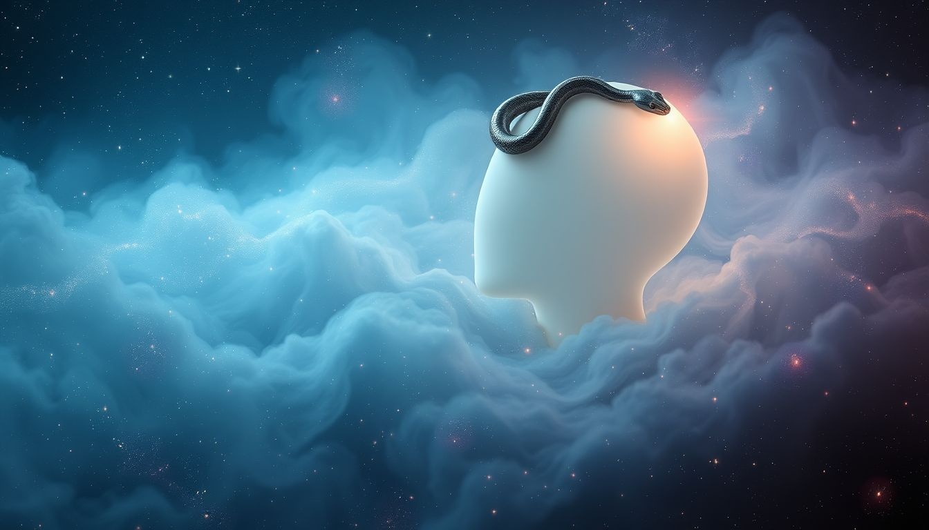 Een slang bijt je hoofd: waarschuwing voor bedreigende gedachten.