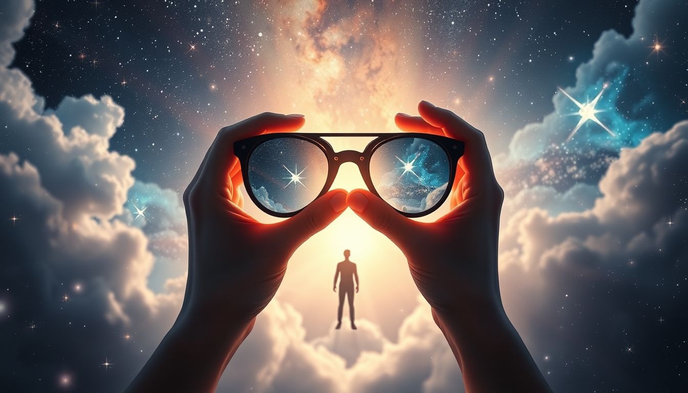 Droom over operaglazen symboliseert inzicht via andermans perspectief.