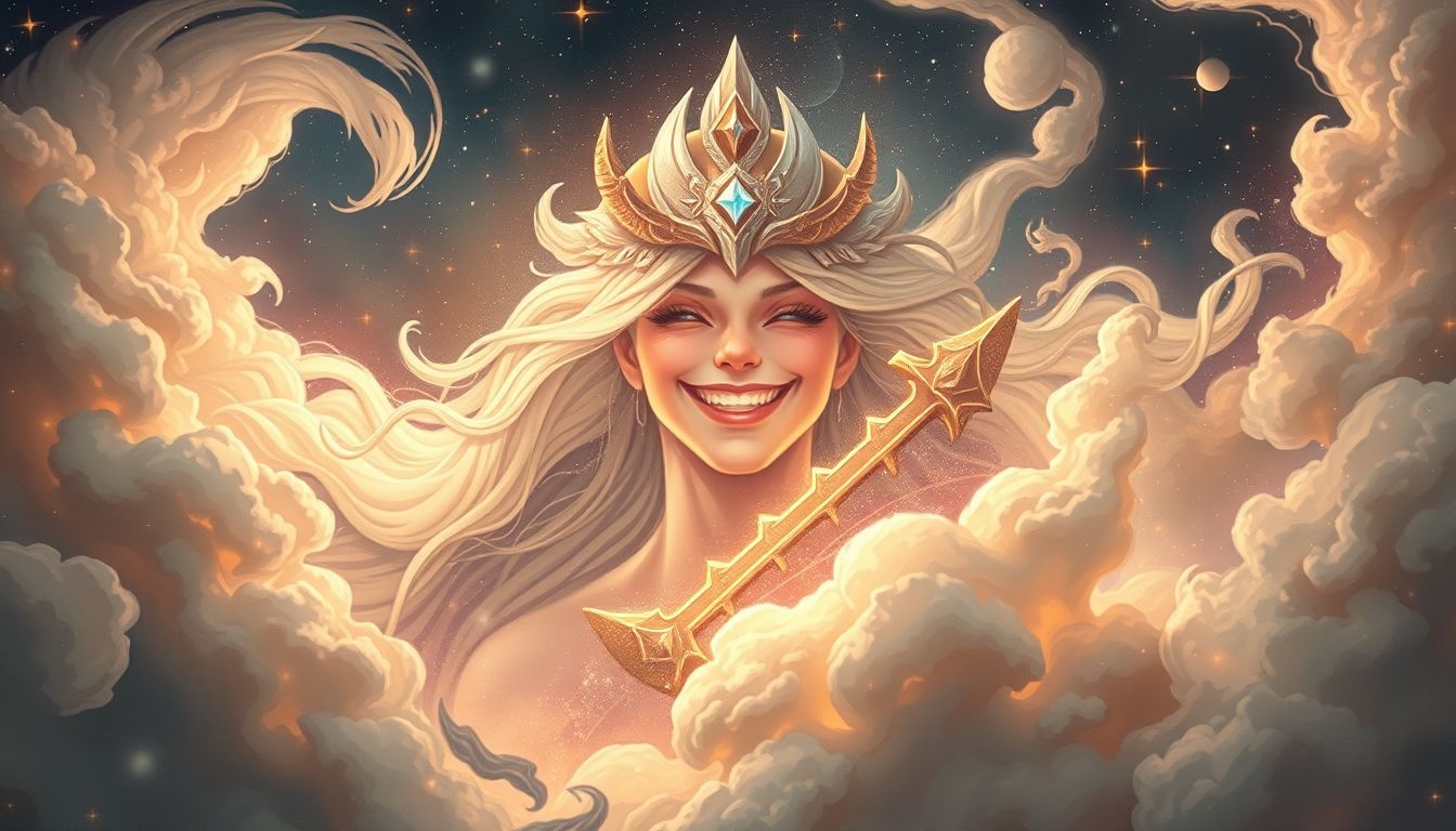 Een lachende Kozak symboliseert moed en onverwachte vreugde.