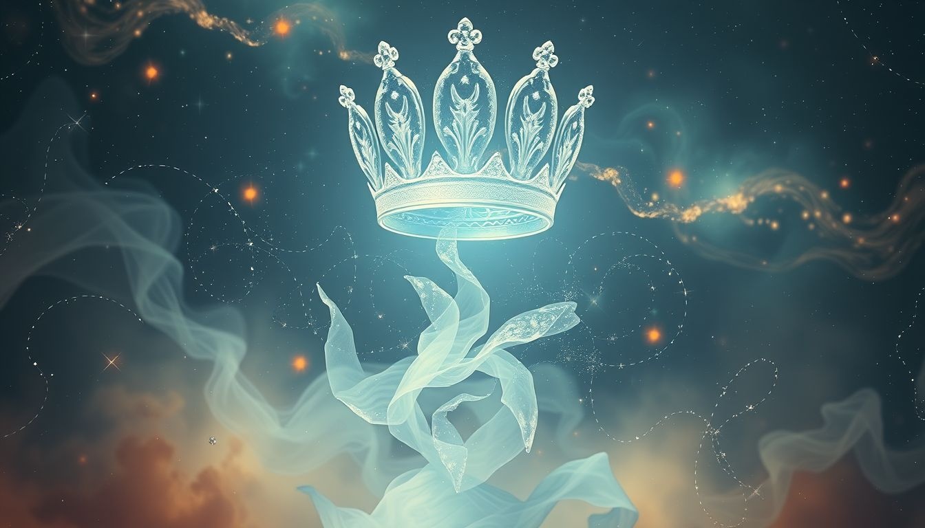 Een glazen kroon symboliseert kwetsbaarheid gecombineerd met macht in dromen.