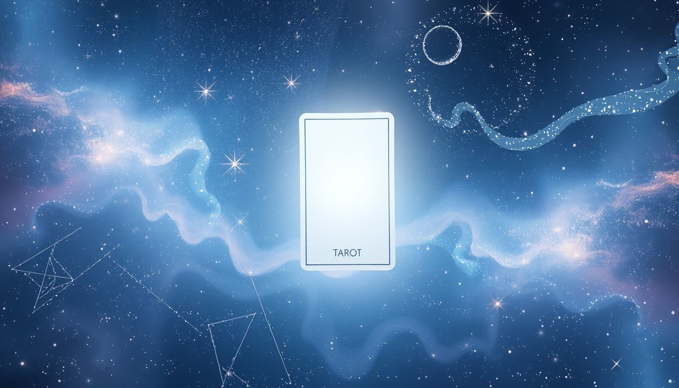Een lege tarotkaart symboliseert onbegrensde mogelijkheden en nieuwe beginnen.