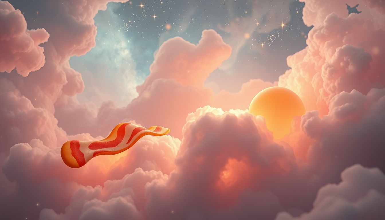 Dromen over bacon en eieren symboliseert comfort en eenvoudige genoegens.