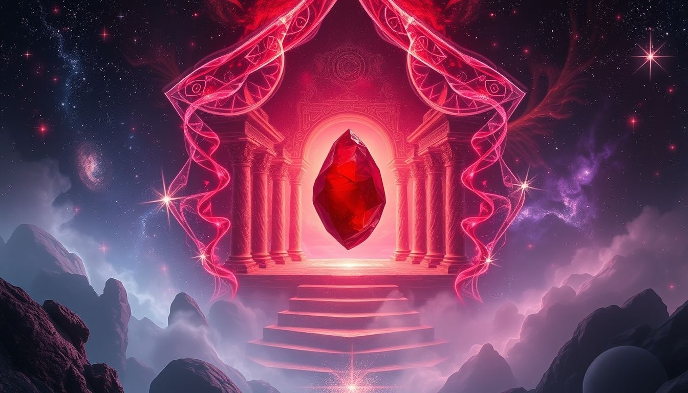 Dromen over bloedsteen in een tempel symboliseert spirituele bescherming en kracht.