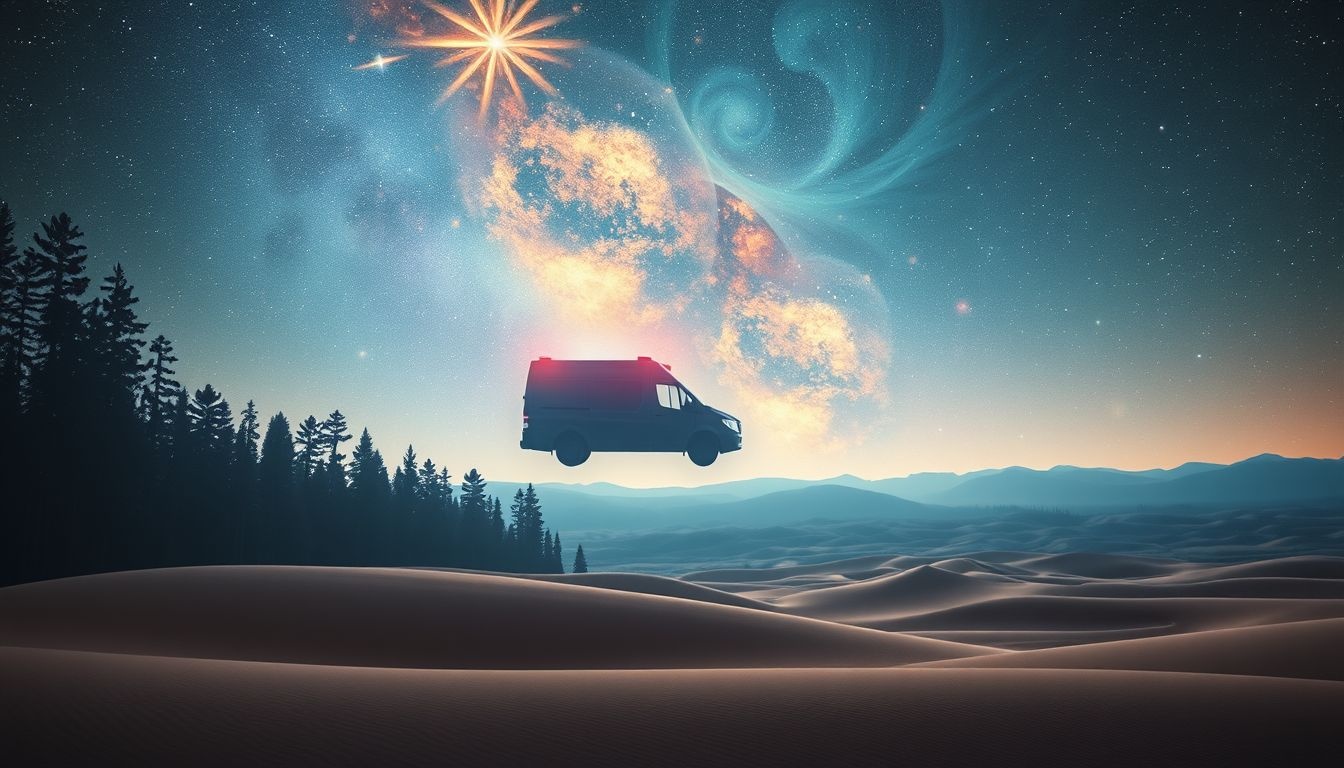 Een ambulance in een bos symboliseert hulp in onverwachte situaties.