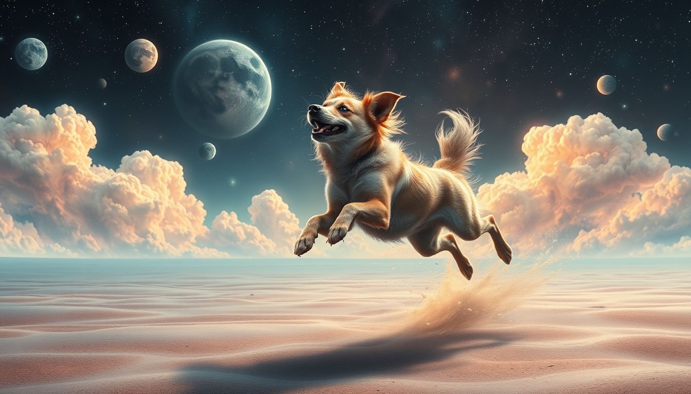 Een hondsdolle hond symboliseert vaak onbeheersbare energie en vrijheid.