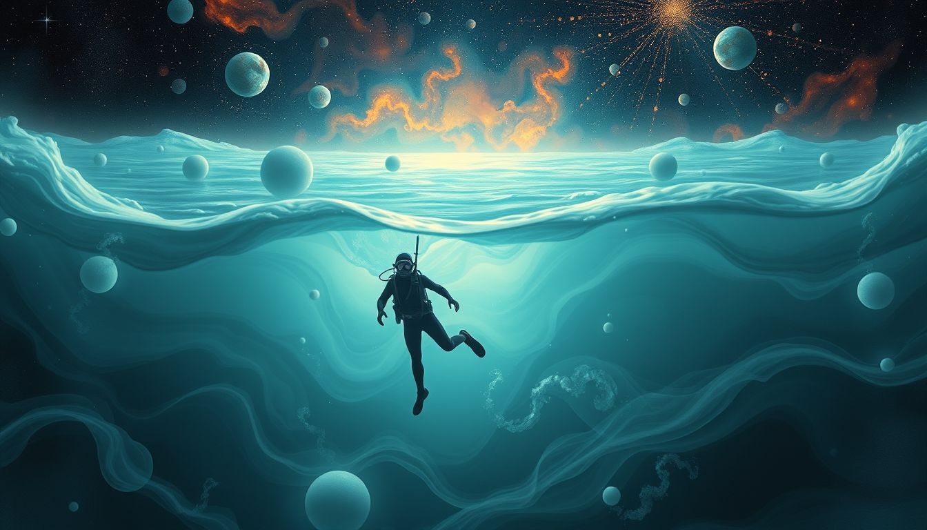 Duiken in troebel water symboliseert het verkennen van onduidelijke emoties.