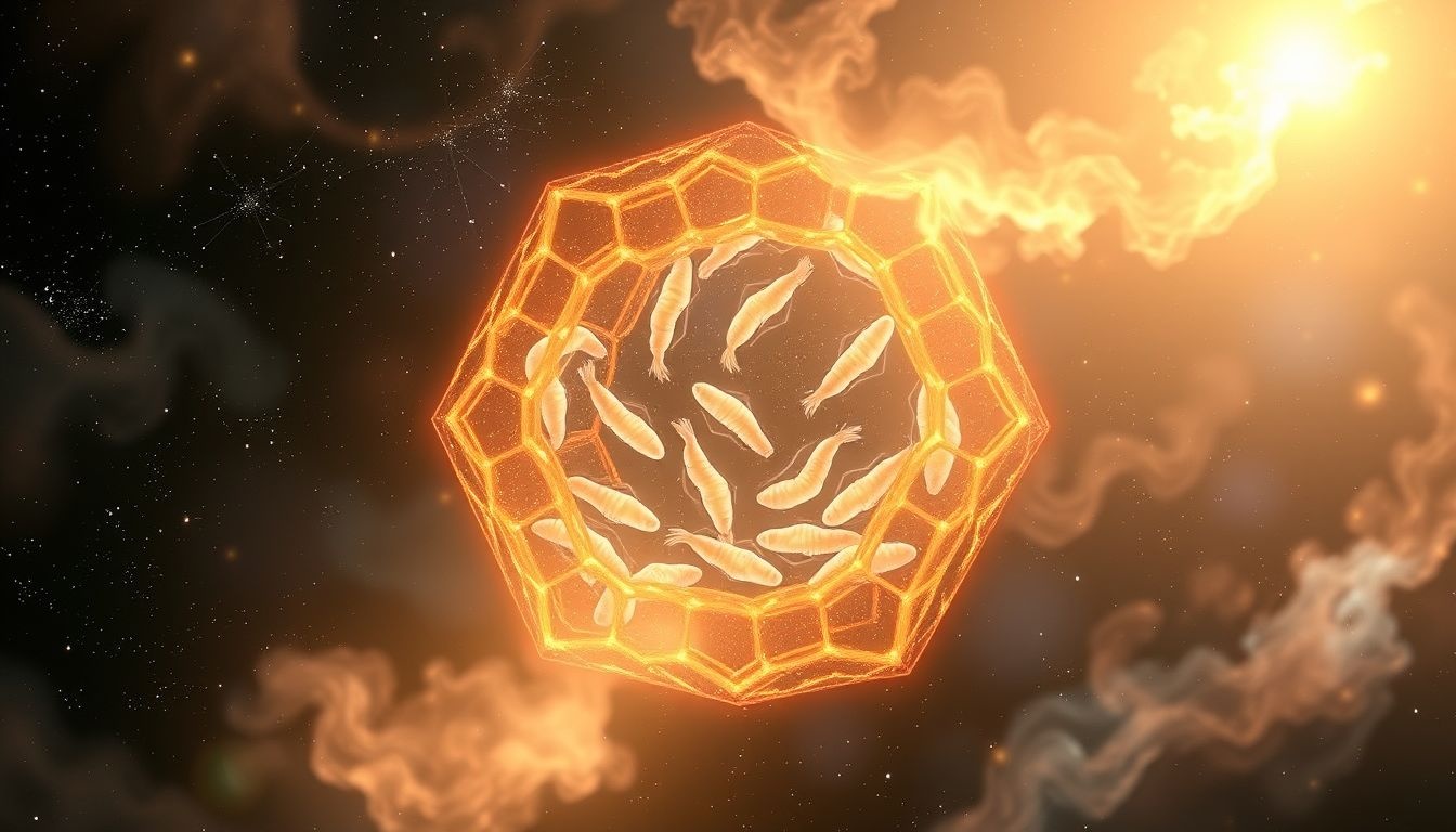 Een bijenkorf vol larven symboliseert nieuwe groei en potentieel.