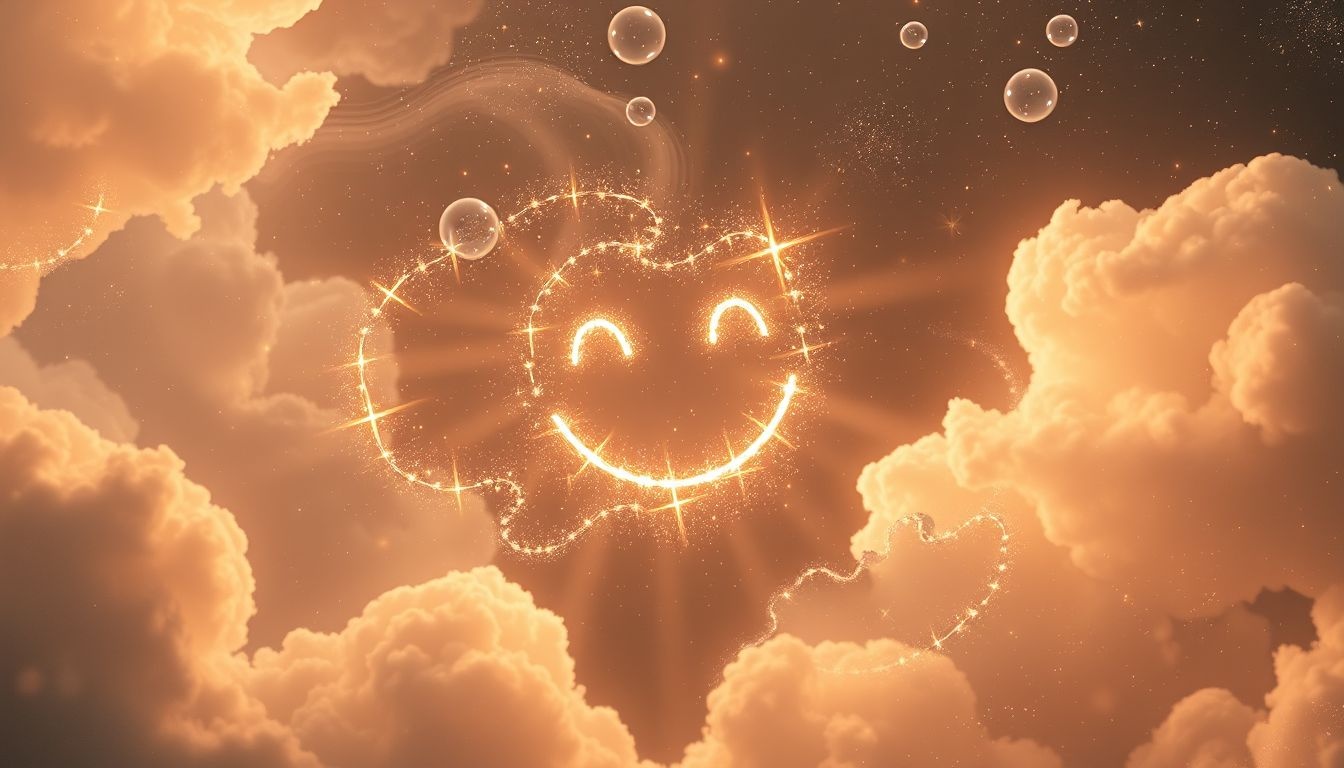 Een lachend gezicht in dromen symboliseert innerlijke vreugde en harmonie.
