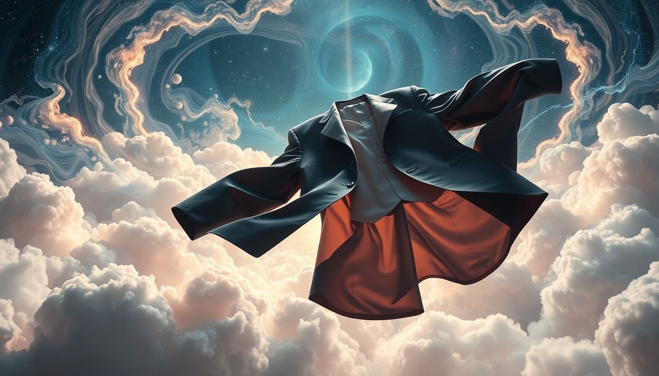 Een te groot rokkostuum symboliseert overweldigende verantwoordelijkheden of verwachtingen.