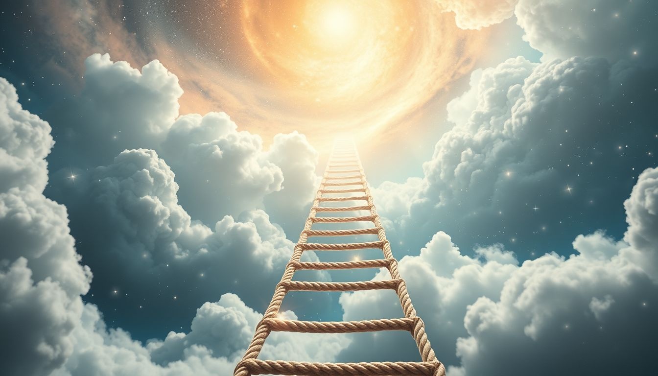 Een touwladder symboliseert vaak nieuwe kansen en uitdagingen.