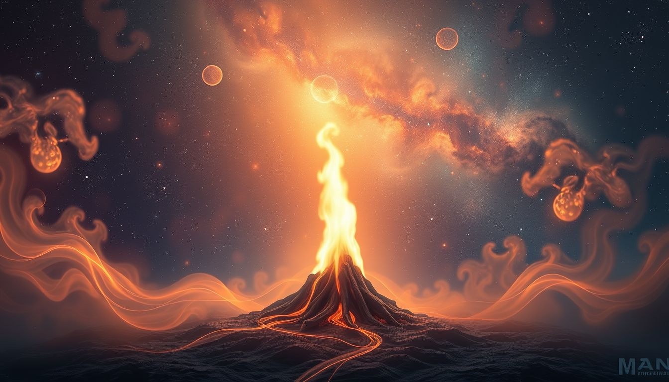 Een vuur in de nacht symboliseert intuïtieve innerlijke leiding.