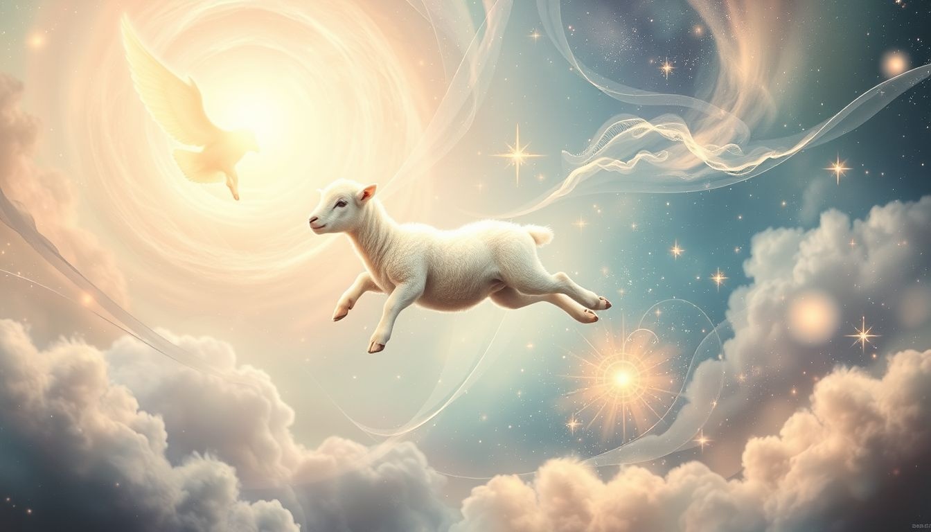 Het ontsnappende offerlam symboliseert bevrijding van schuld en angst.