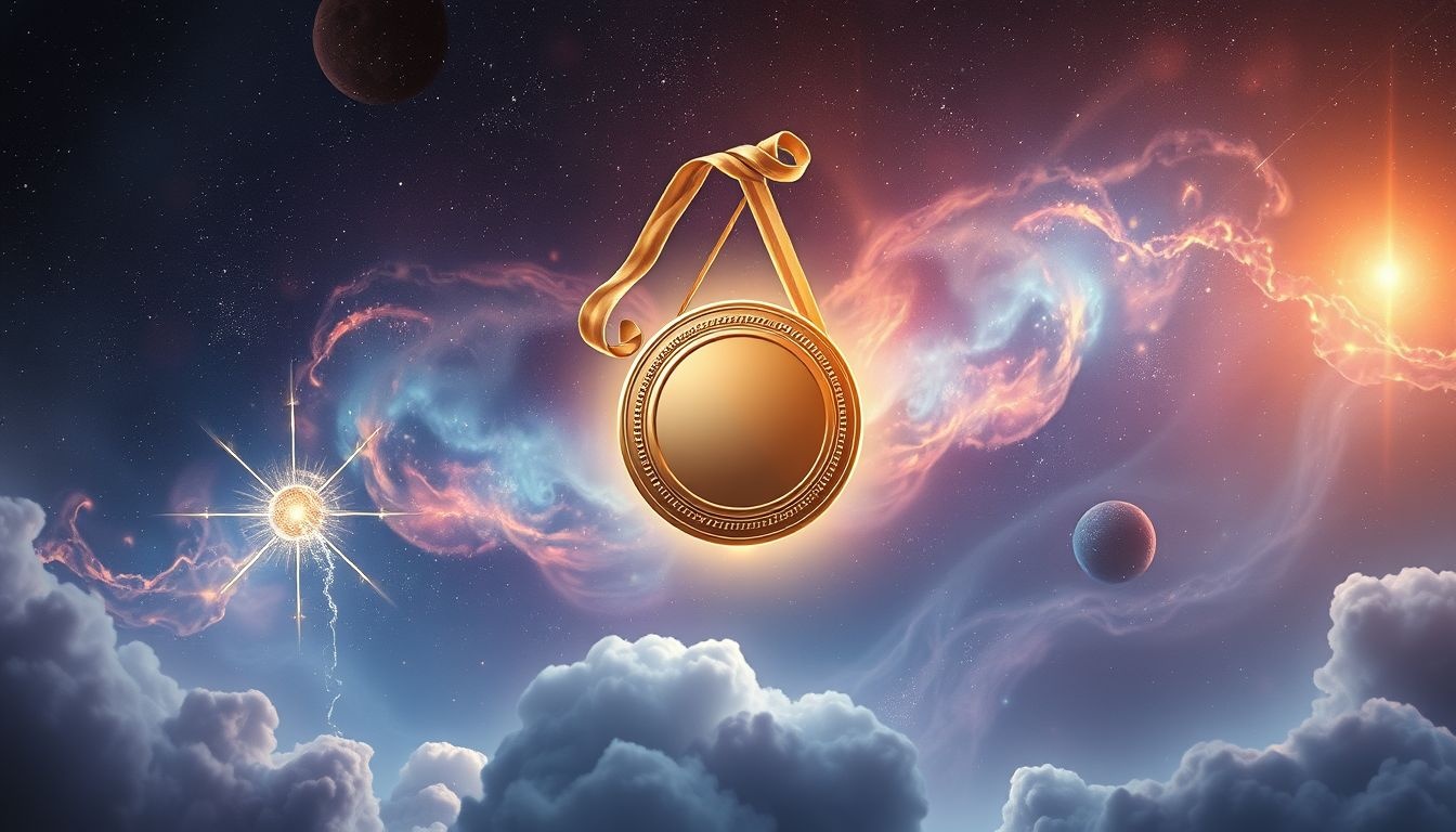 Een ovale medaille in dromen symboliseert erkenning en trots.