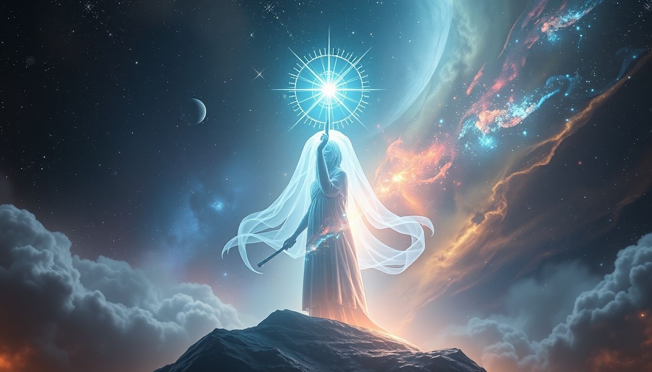 Een bewaker met wapen symboliseert bescherming en innerlijke kracht.