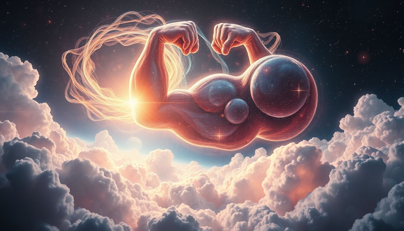 Dromen over gigantische biceps symboliseren kracht en zelfvertrouwen.