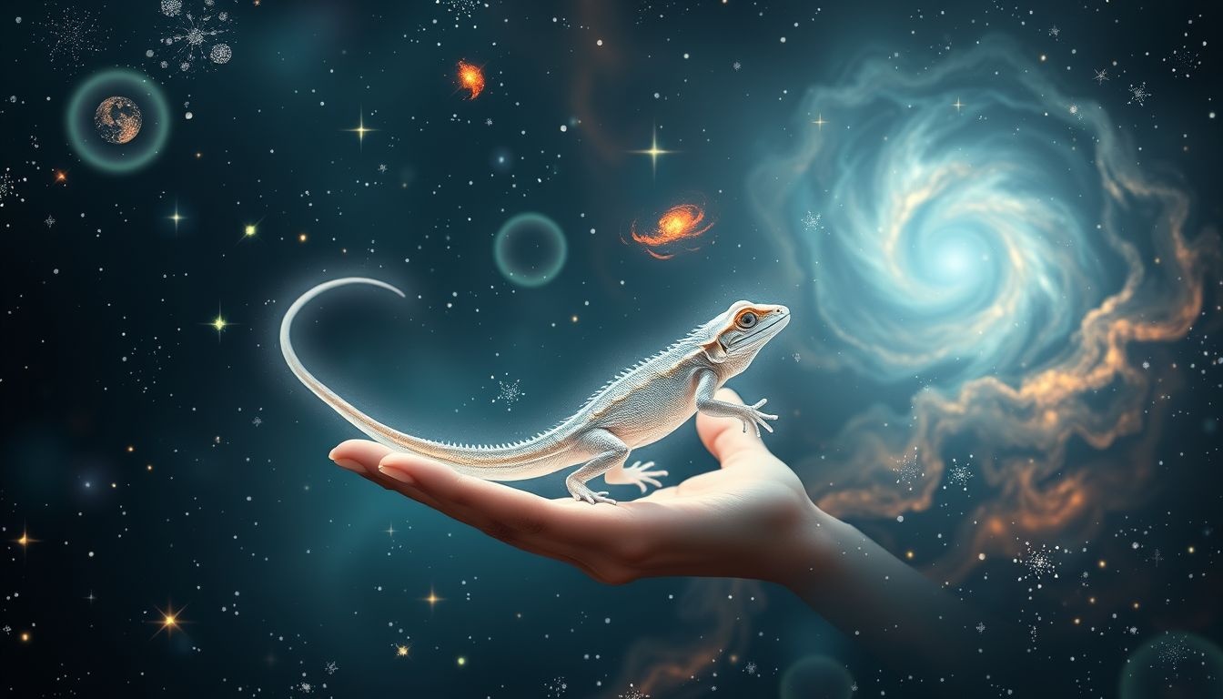 Een hagedis vangen symboliseert controle krijgen over verborgen angsten.