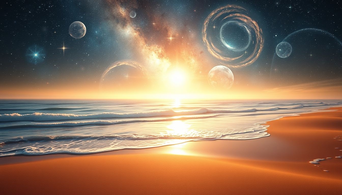 Een zonnige zeekust symboliseert vreugde en nieuwe levensenergie.