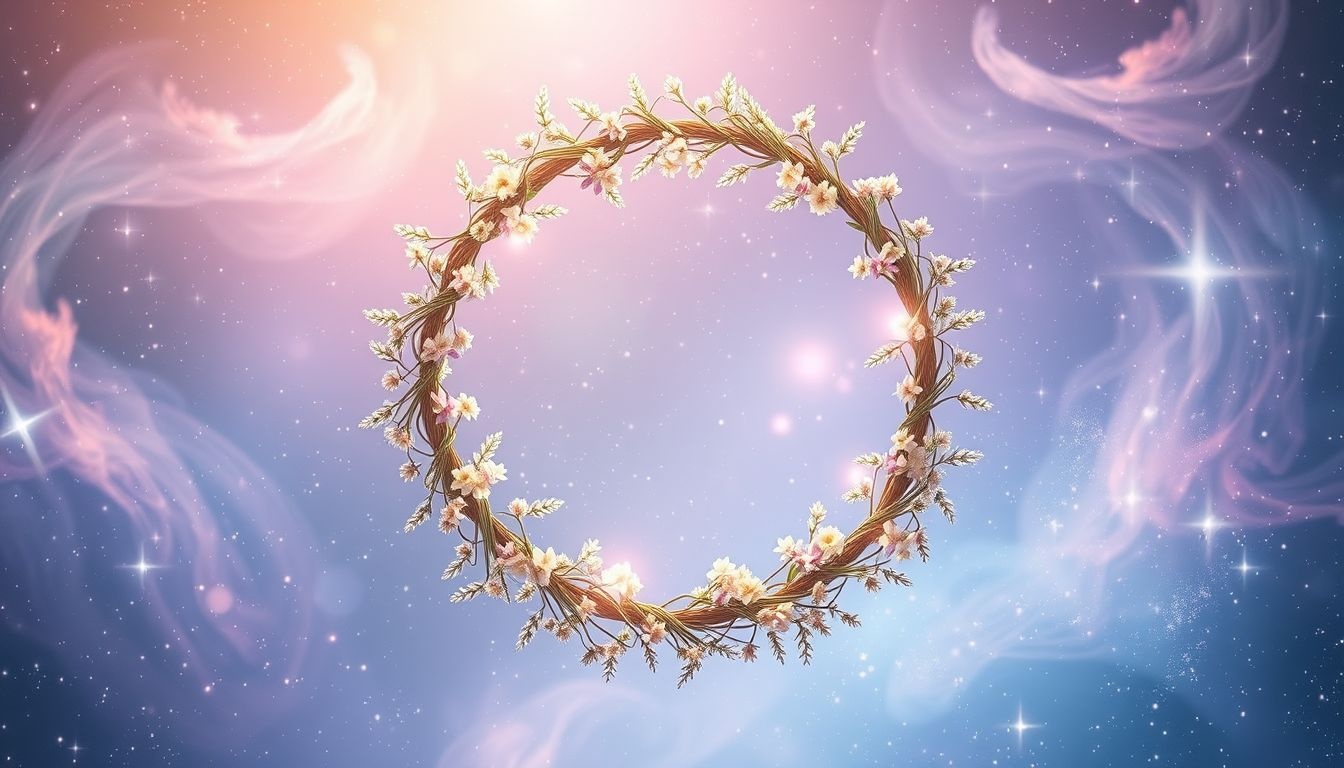 Een krans vlechten met duizendblad symboliseert bescherming en liefdesbanden.
