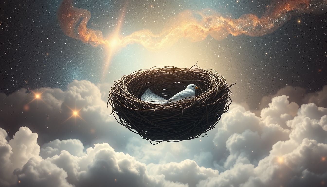 Een leeg vogelnest symboliseert verlies van hoop en nieuwe kansen.