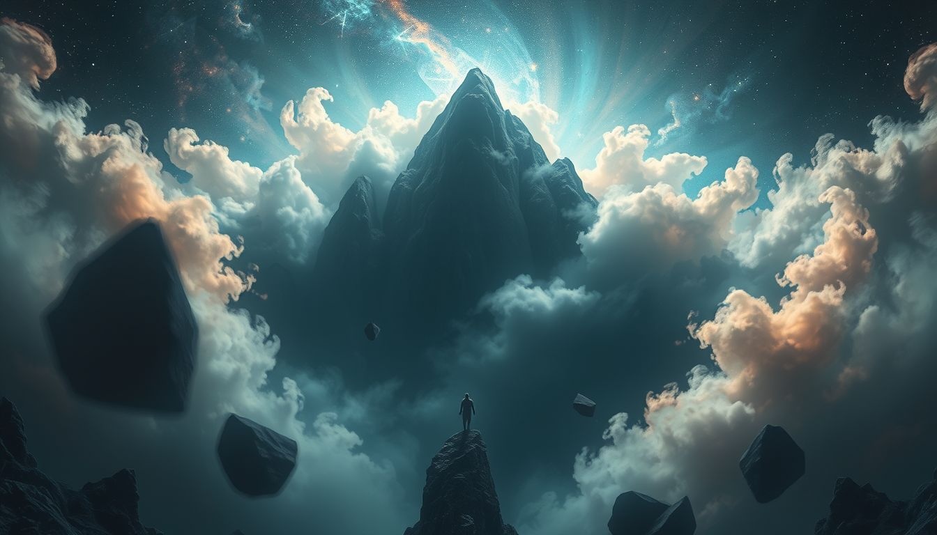 Vallen in een bergkloof symboliseert verlies van controle en angst.