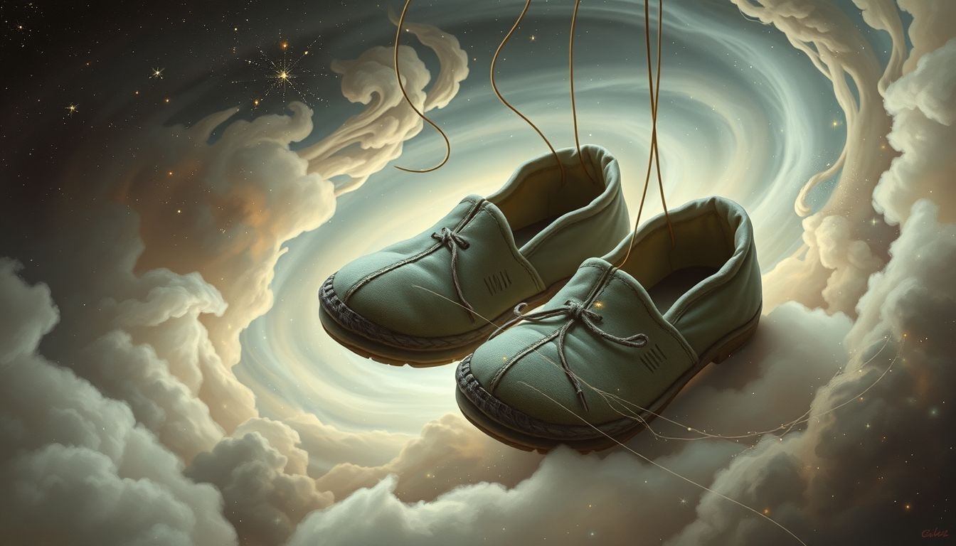 Oude pantoffels symboliseren comfort maar ook voorbijgaande levensfasen.
